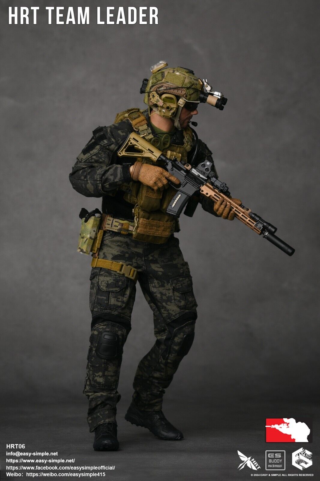 1:6 scale Easy & Simple HRT Team Leader Multicam ARC Belt for 12" Figures