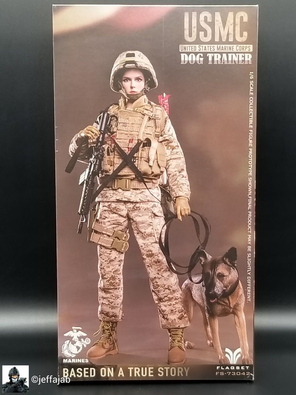 1:6 Scale Flagset USMC Dog Trainer 12" Female Action Figure 73042