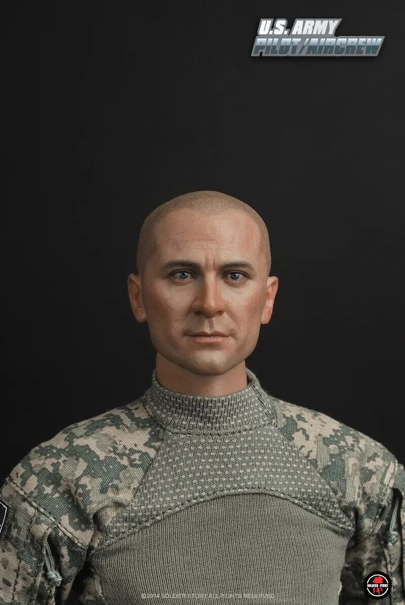 1:6 Soldier Story US Army Pilot Aircrew Male Head Sculpt for 12" Figures