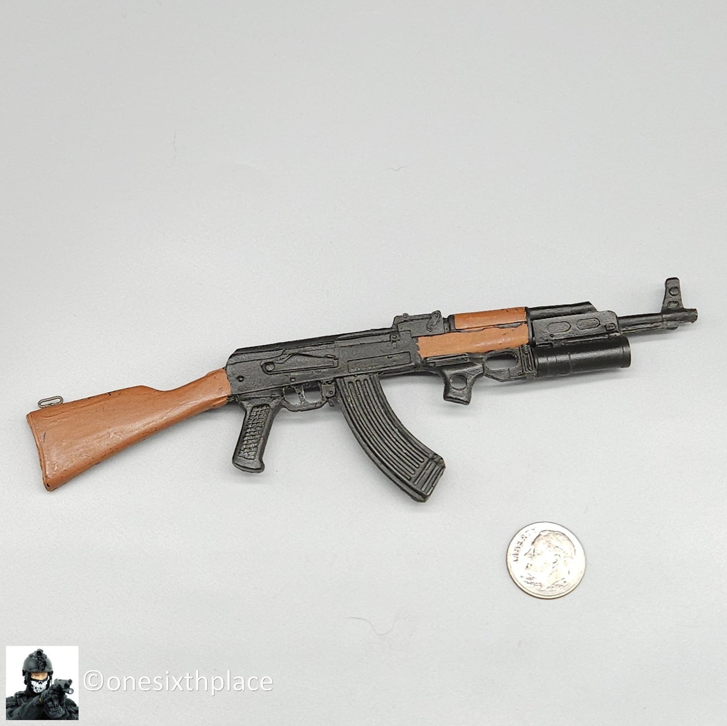 1:6 scale AK47 Rifle w/ Grenade Launcher for 12" Figures