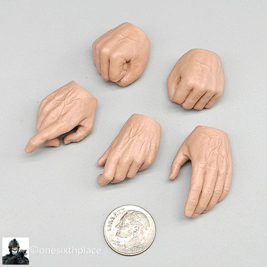 1:6 scale Soldier Story 6.0 Body Male Nude Hands (x5) for 12" Figures