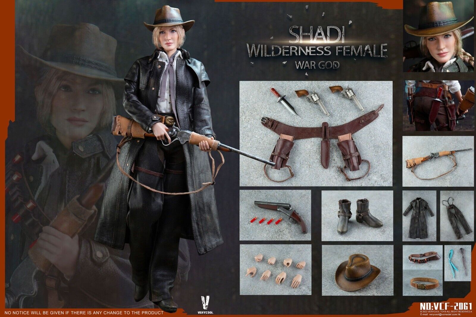 1:6 scale Very Cool Shadi Wilderness Female Cowboy Gray Scarf 12" Figures