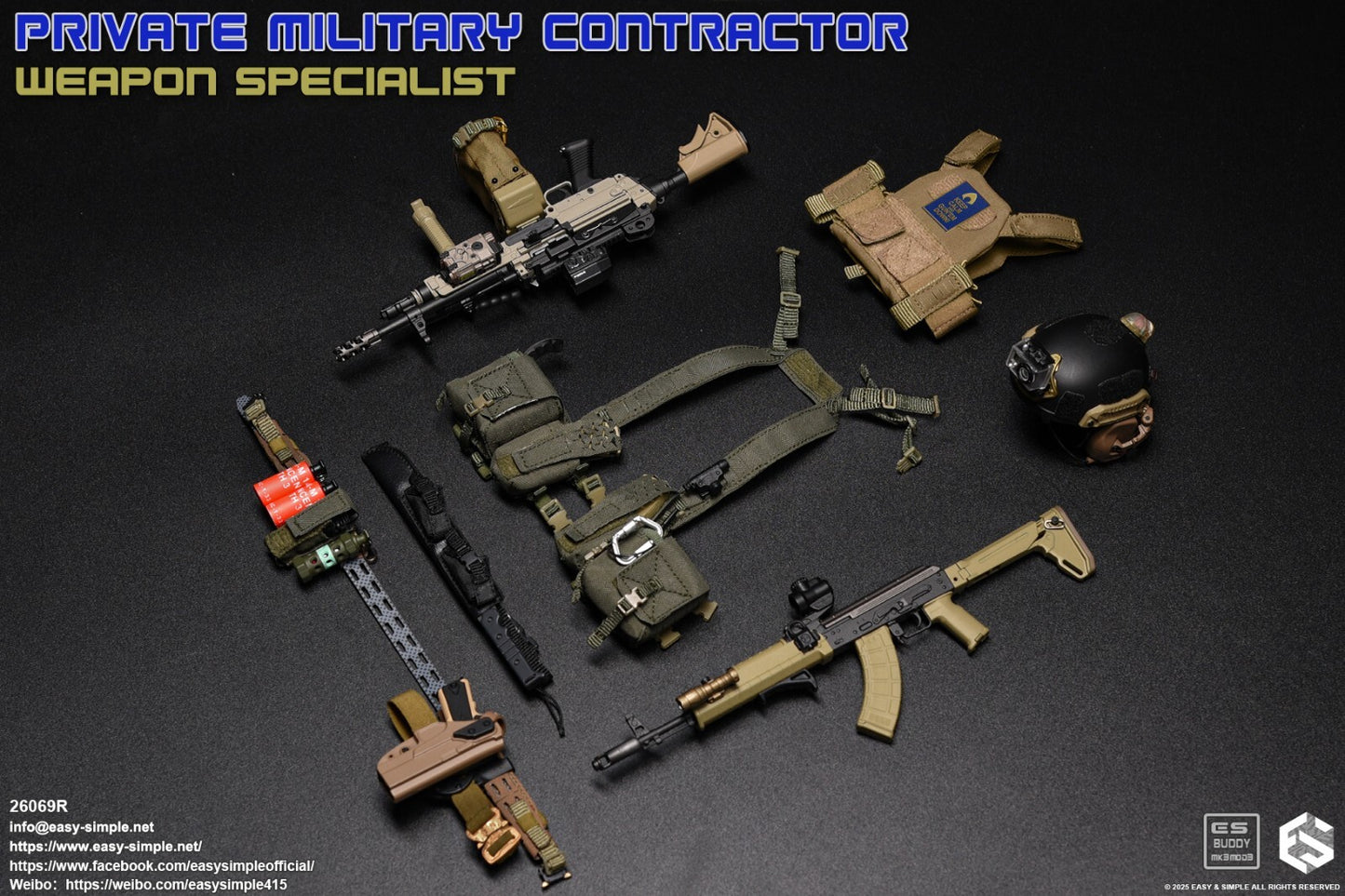 1:6 scale Easy & Simple PMC Weapon Specialist Grenade GPS Tourniquet Tape Set