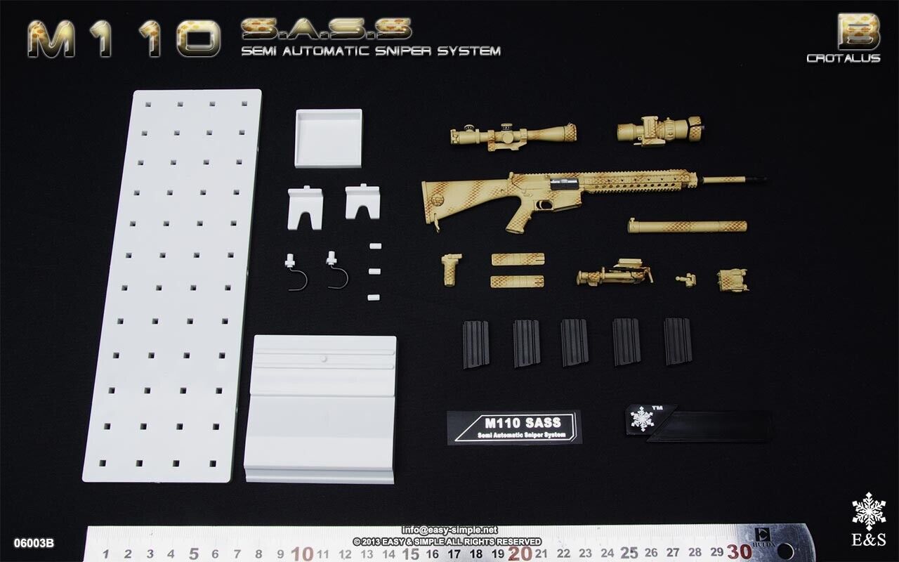 1:6 Easy & Simple Tan PEQ Aiming Laser #2 Rifle Accessory 12" GI Joe Dragon Toy