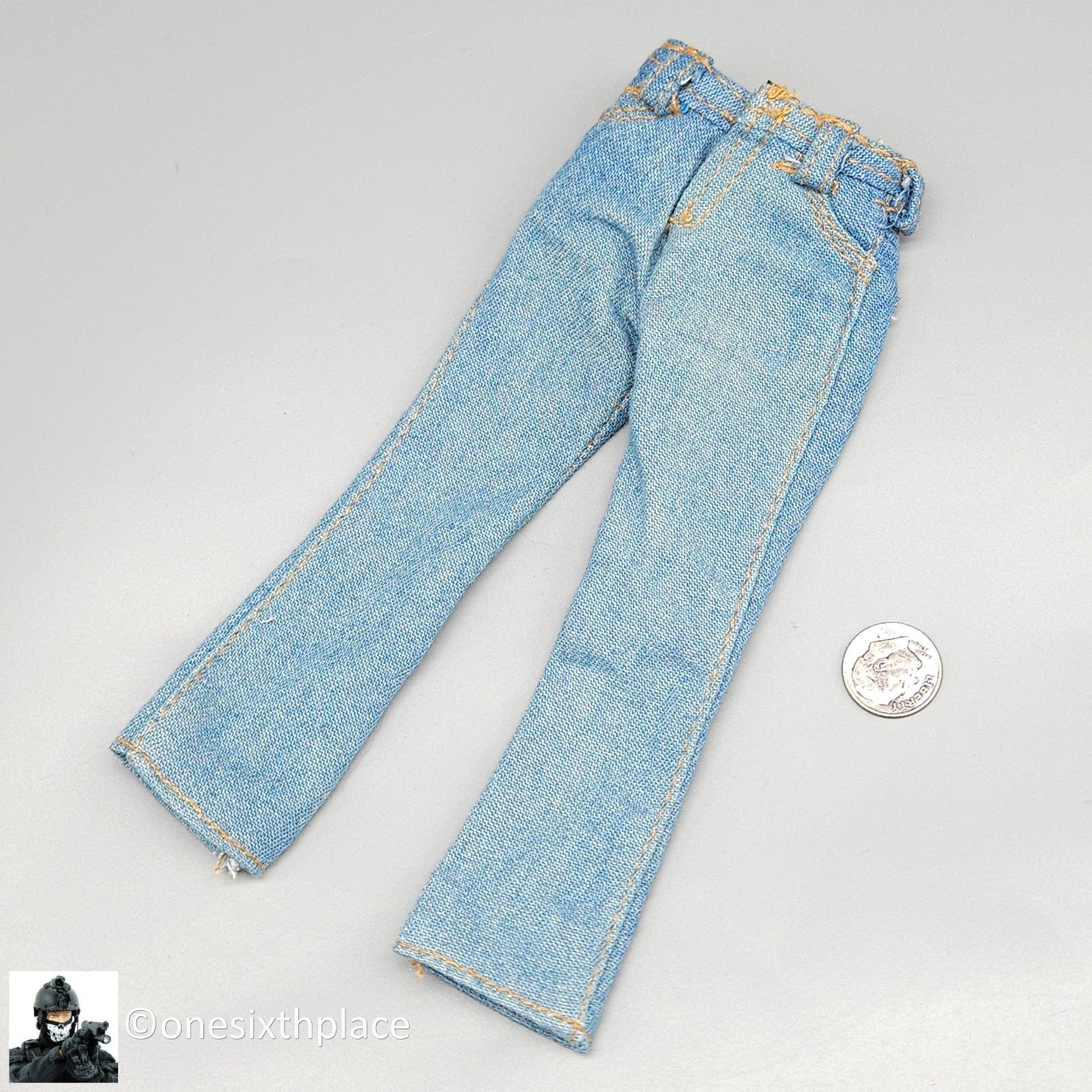 1:6 scale Dragon Dectective Chow Mens Blue Jeans Pants for 12" Figures Vietnam