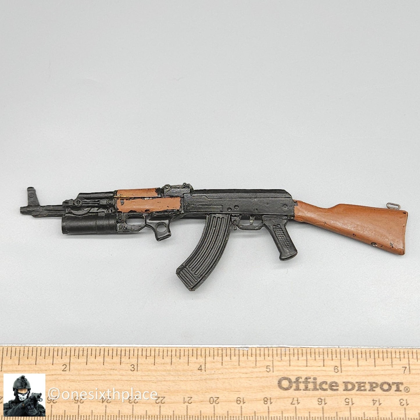 1:6 scale AK47 Rifle w/ Grenade Launcher for 12" Figures