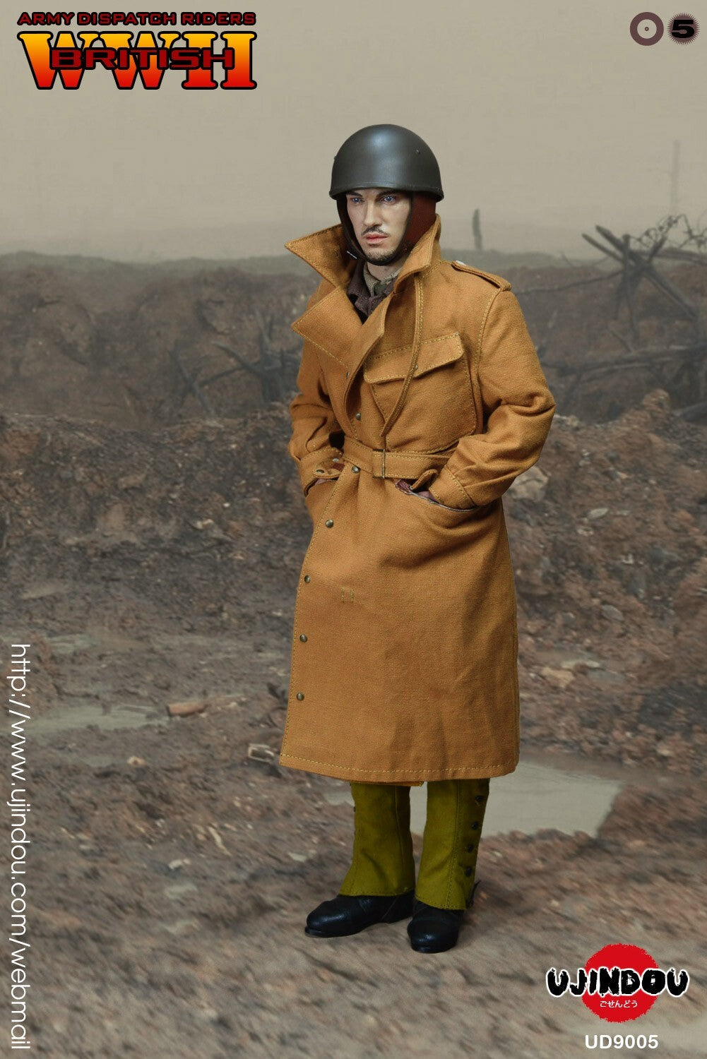 1:6 scale Ujindou WWII British Army Dispatch Rider 12" Figure UD9005