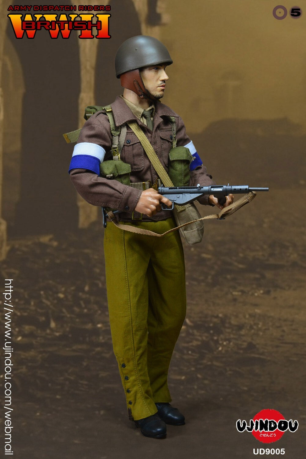 1:6 scale Ujindou WWII British Army Dispatch Rider 12" Figure UD9005