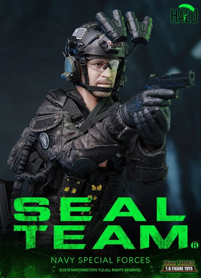 1:6 Mini Times Navy SEAL Special Force HALO MCB Black Multicam Plate Carrier Set