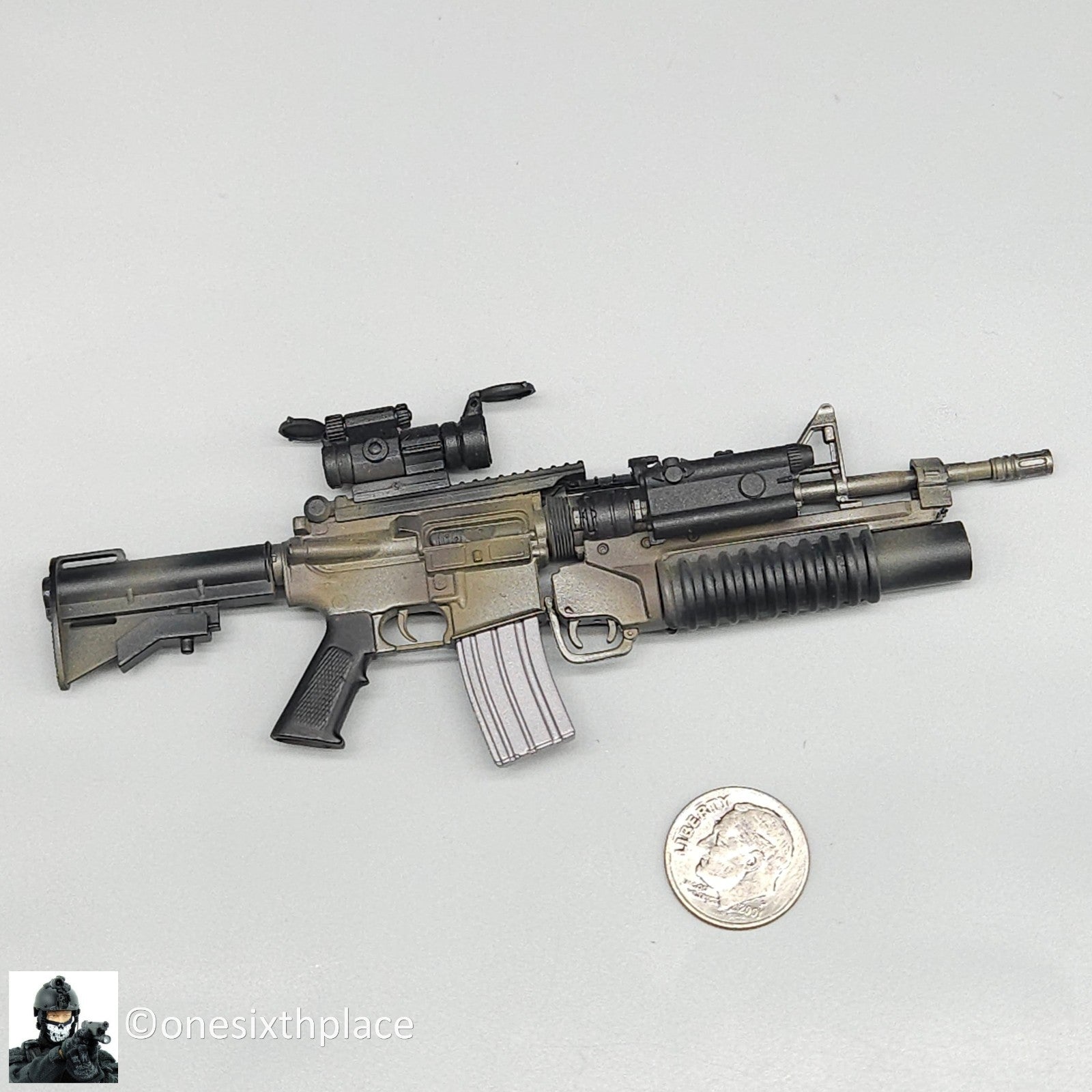 1:6 scale Dragon Camo M4 Rifle w/ M203 Grenade Launcher for 12" Figures