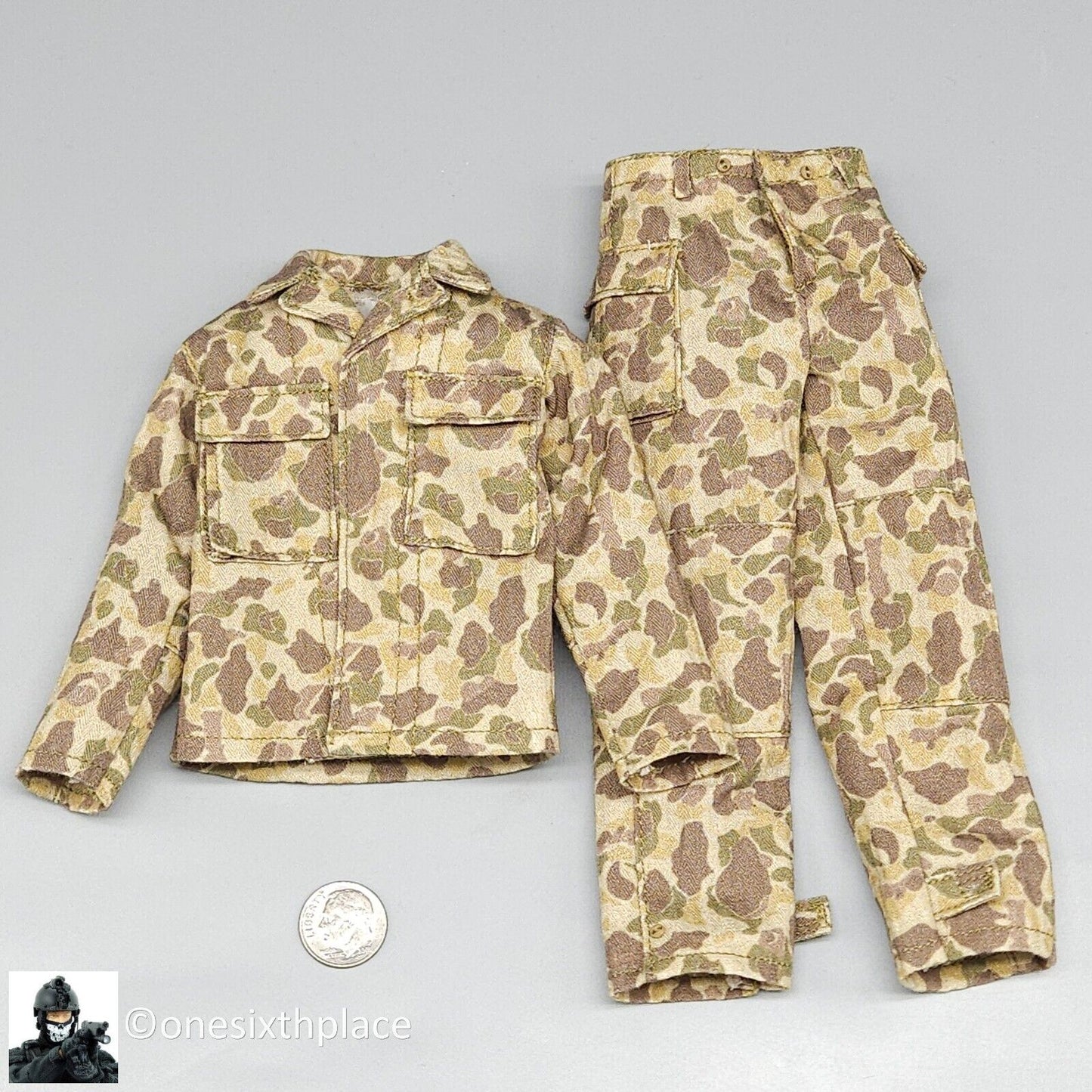 1:6 scale Ujindou WWII US Armored Infantryman Frog Skin Camo Uniform 12" Figures