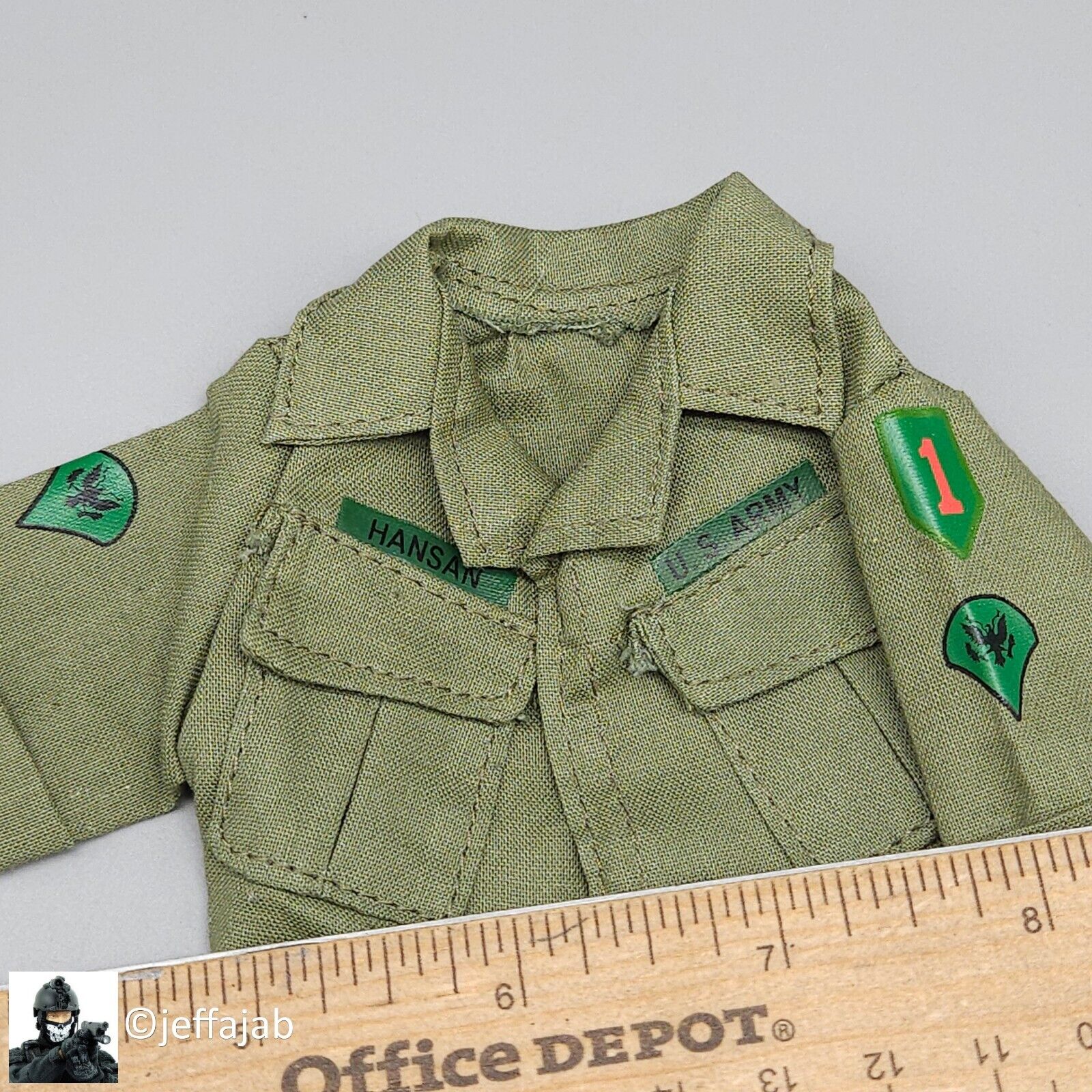 1:6 SOTW Vietnam 1st Infantry Division Uniform w/ Patches for 12" Figures