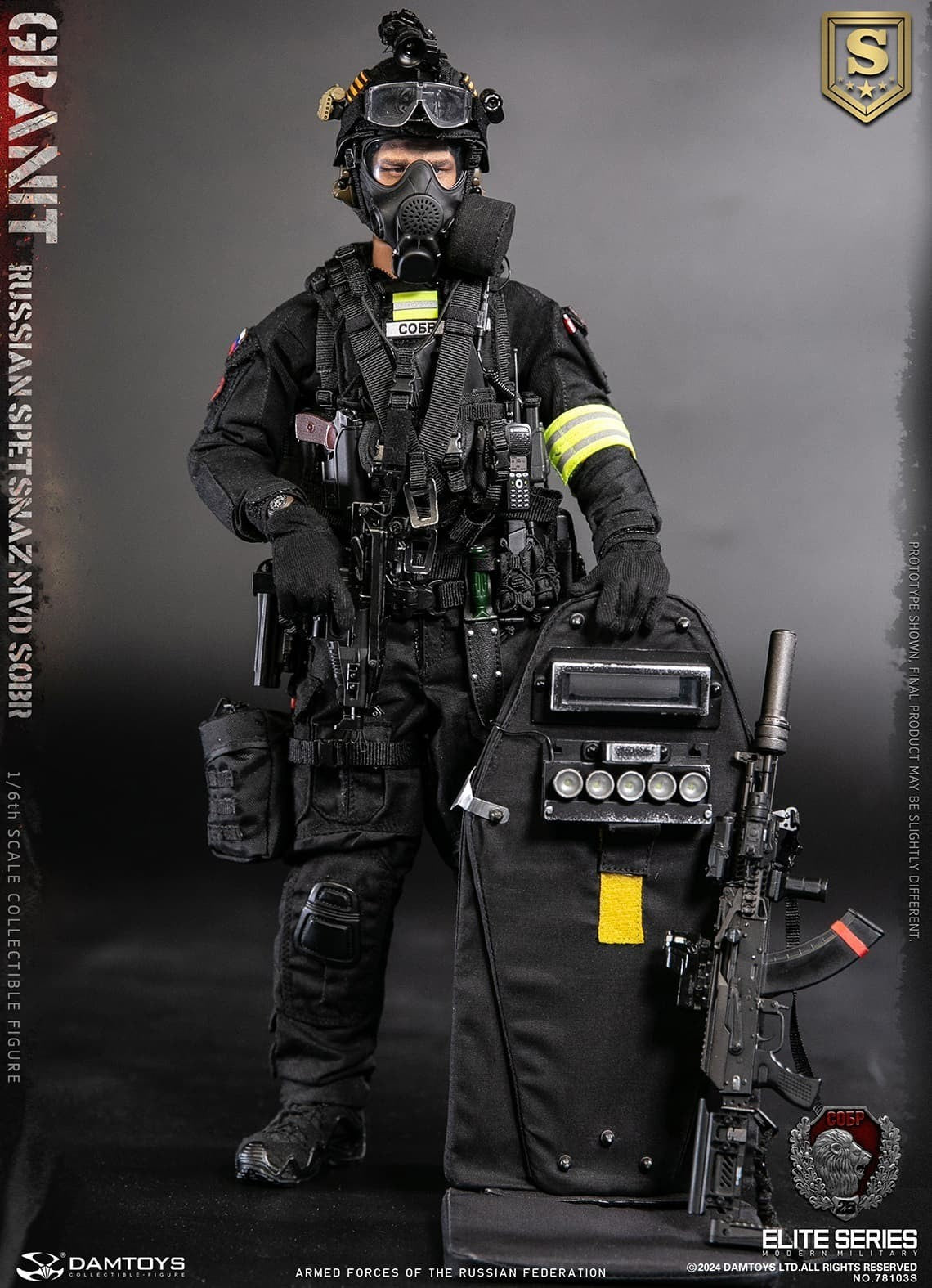 1:6 scale DamToys Russian Spetsnaz MVD SOBR GRANIT SPECIAL VER 12" Figure 78103S