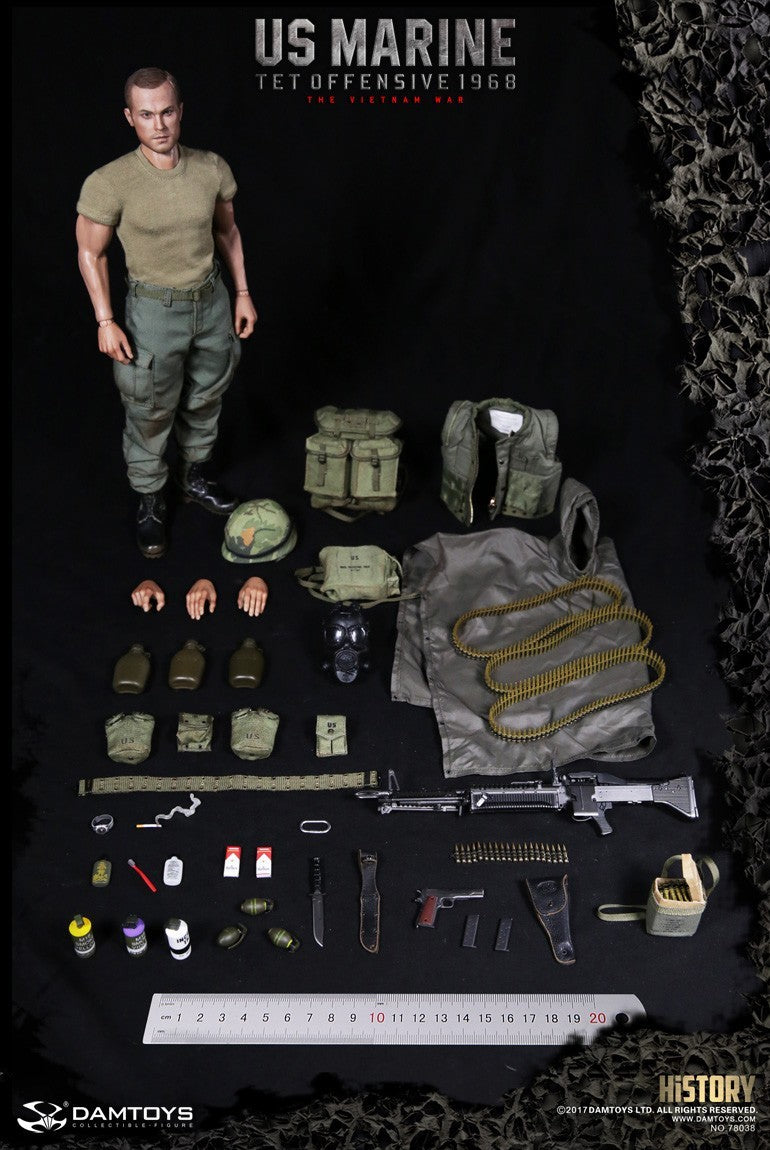 1:6 DamToys Vietnam Tet Offensive M60 Gunner Jungle Boots READ NOTES 12" Figures