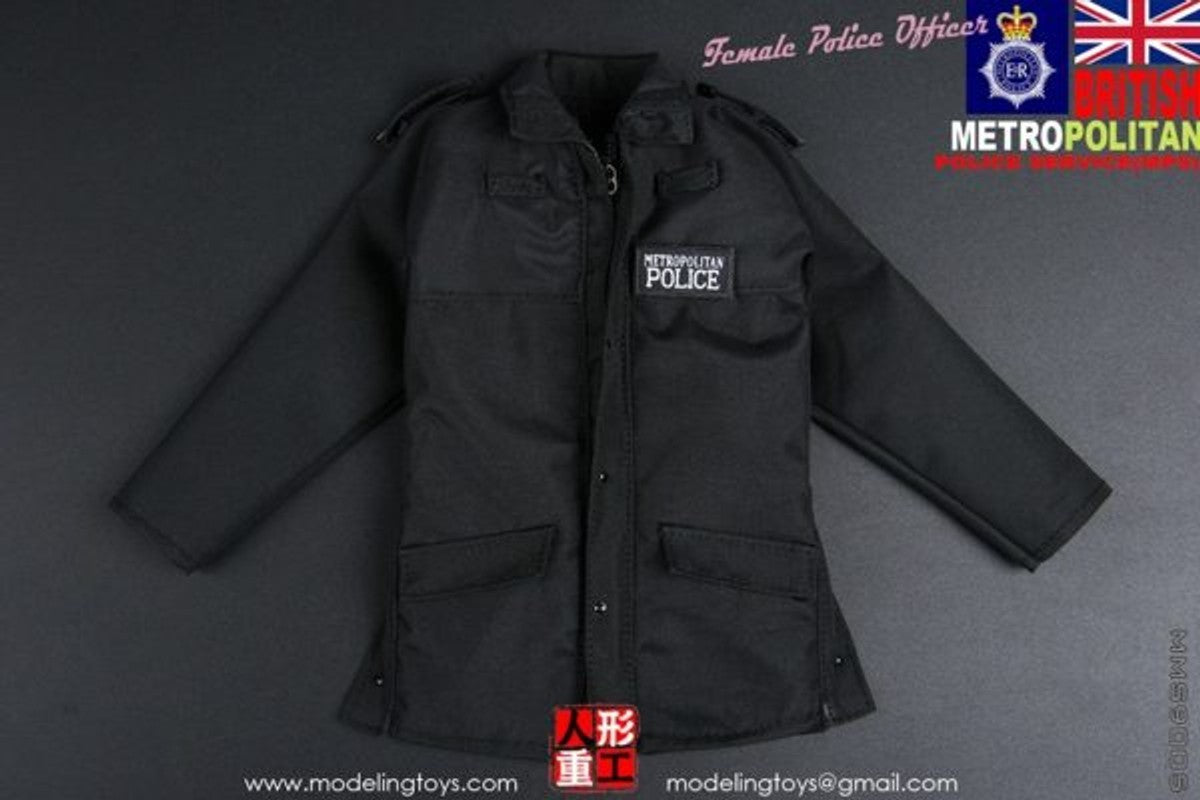 1:6 scale Modeling Toys Female Black Police Waterproof Jacket for 12" Figures