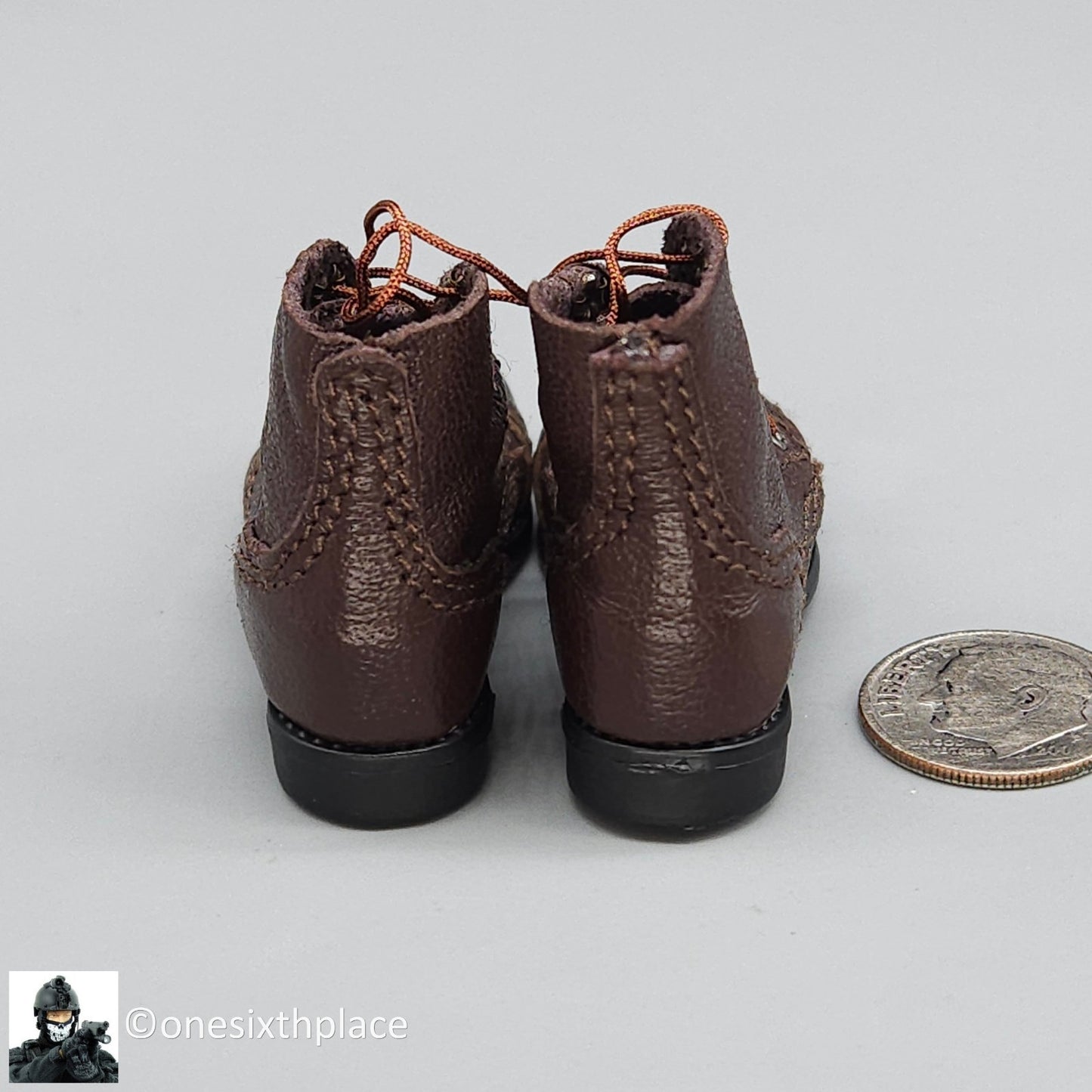 1:6 Scale DiD WWII US 2nd Ranger Battalion Medic Wade Brown Service Shoes Boots