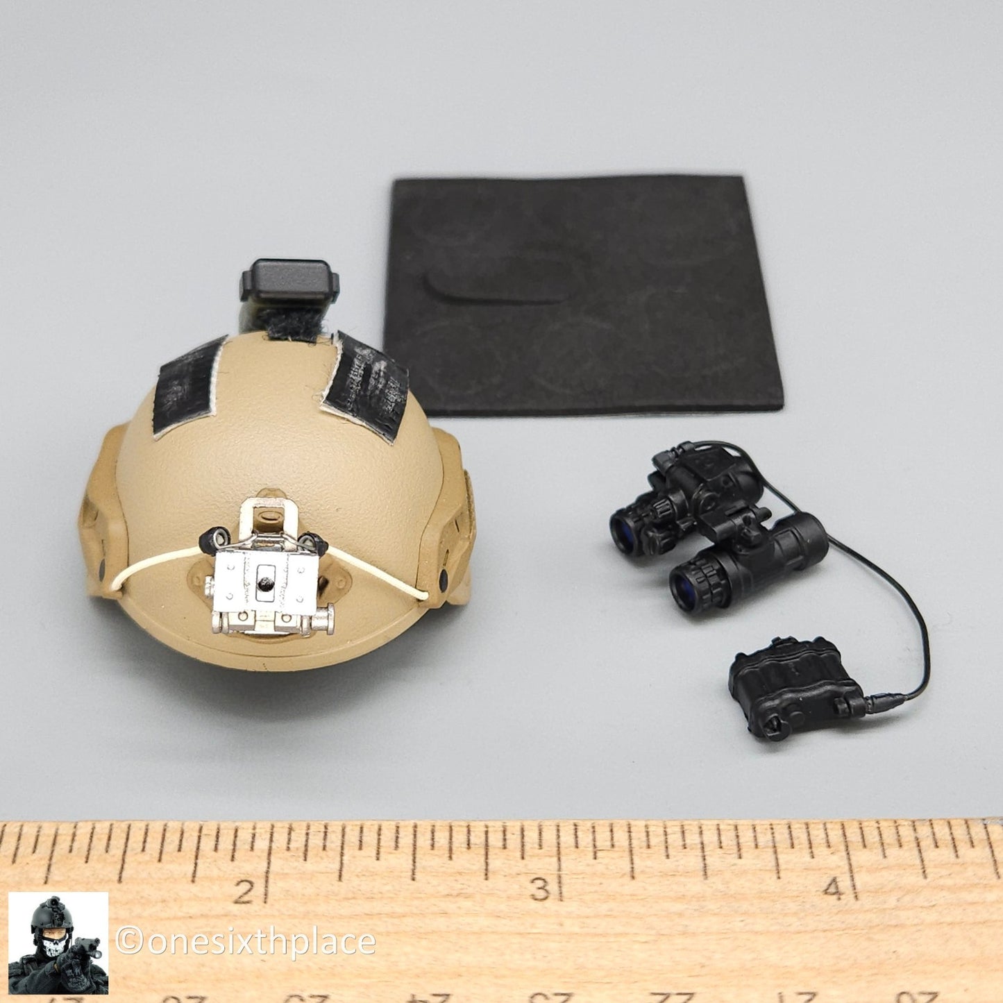 1:6 scale Easy Simple Tan Ballistic Helmet w/ NVG for 12" Figures