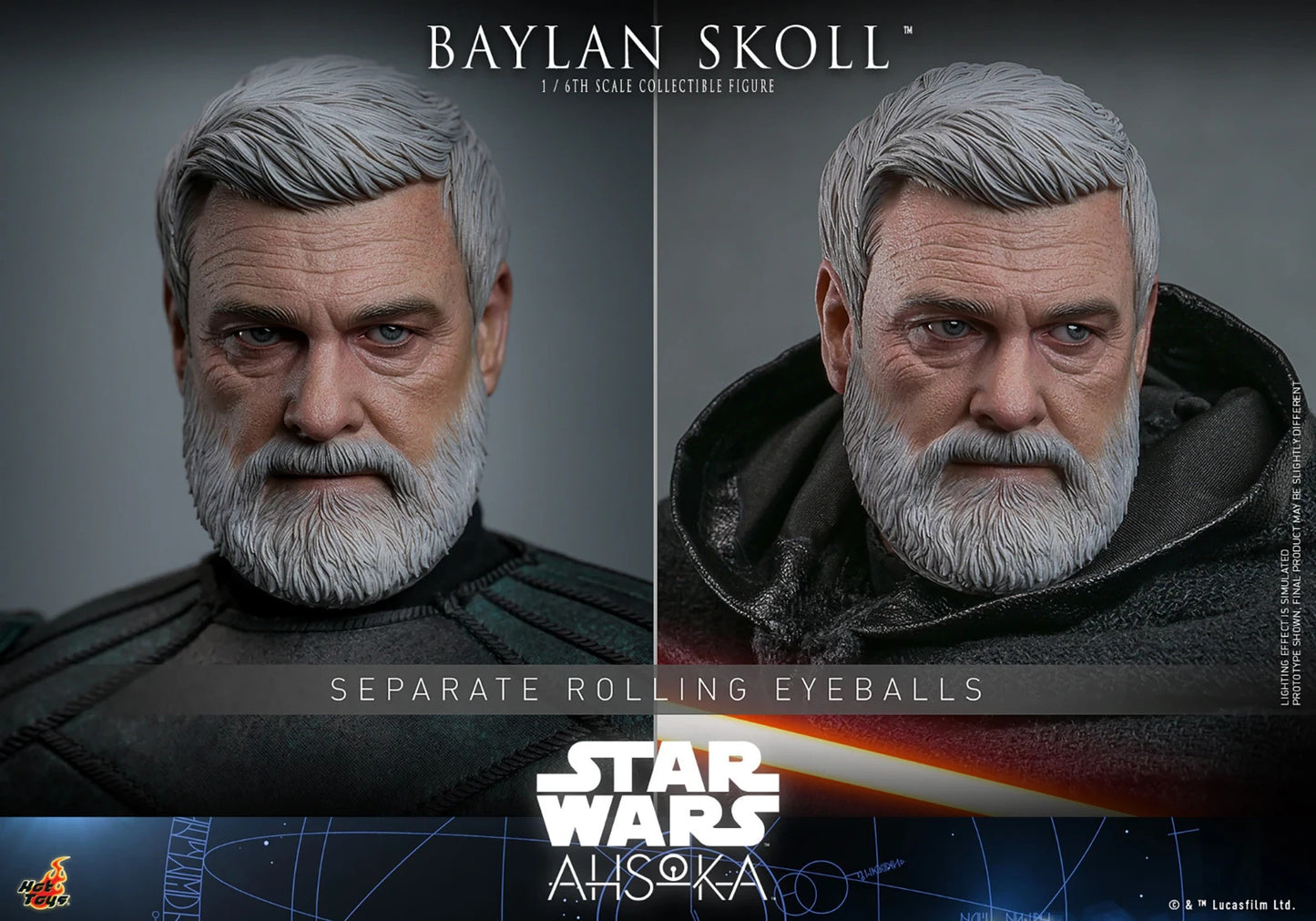 1:6 scale Hot Toys Star Wars Ahsoka Baylan Skoll 12" Action Figure TMS125
