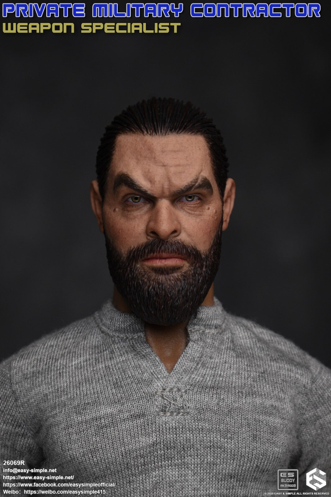 1:6 scale Easy & Simple PMC Weapon Specialist Black Gloved Hands for 12" Figures