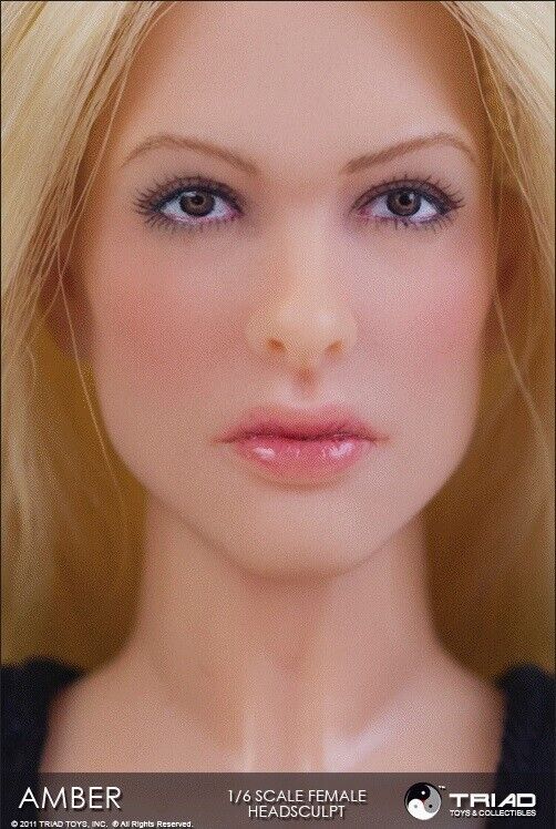 1:6 Triad Toys Female Head Sculpt Series 3 Amber Blond Hair for 12" Figures