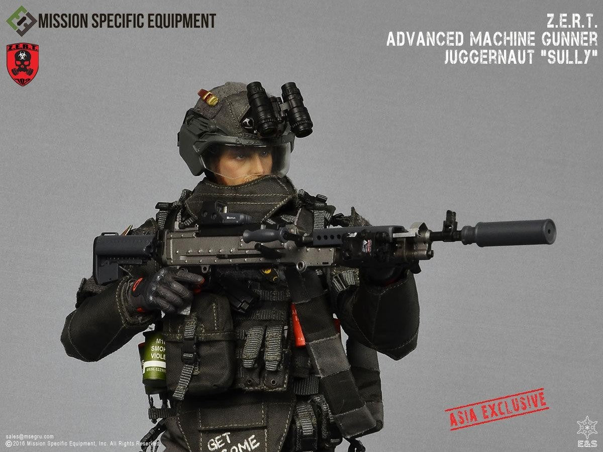 1:6 scale ZERT Juggernaut Sully M240 LMG w/Ammo Belt & MICO Ammo Carrier