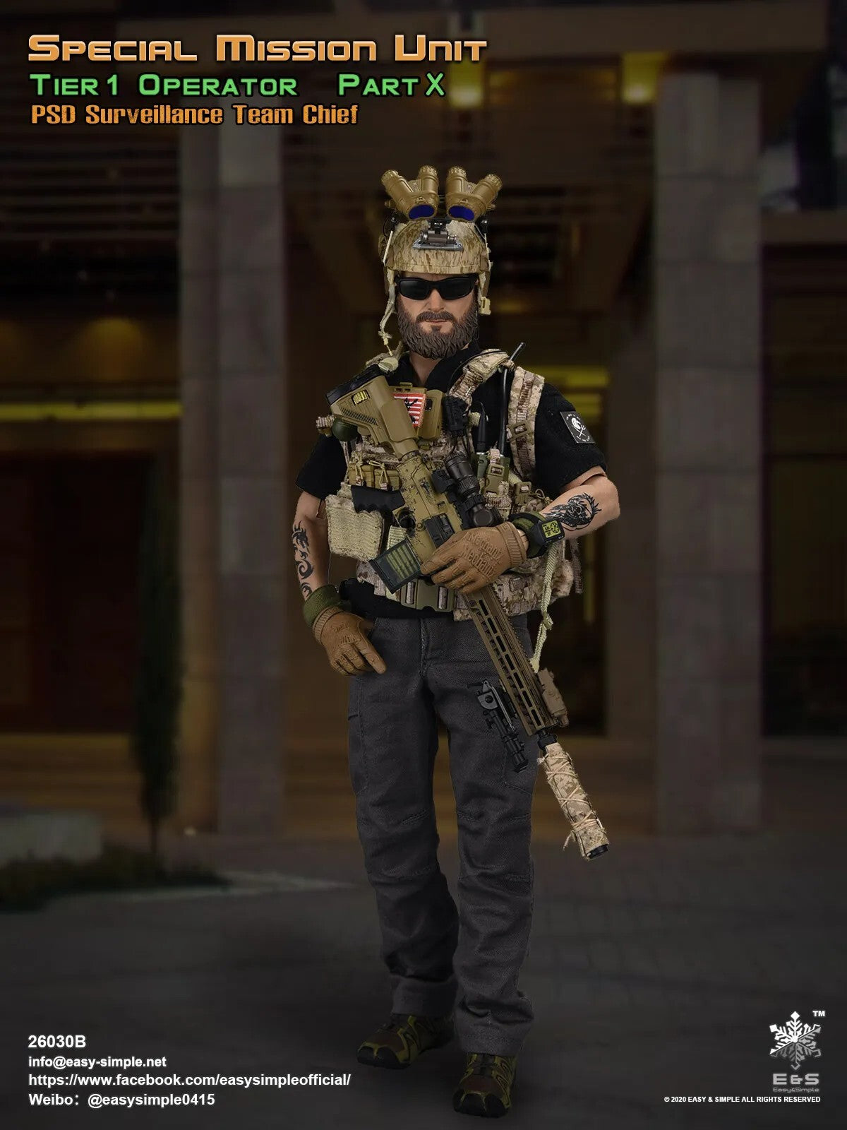 1:6 Easy & Simple Surveillance Team Chief AOR1 2670B Slim Medic Backpack w/ Belt