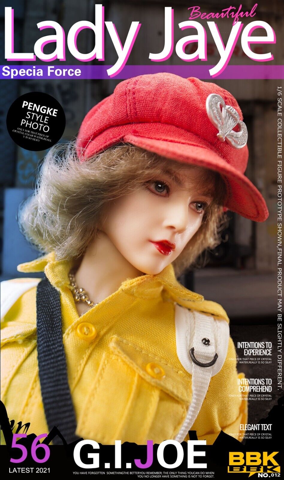 1:6 BBK GI Joe Lady Jaye Female Head Sculpt for 12" TBLeague Cy Girl Phicen