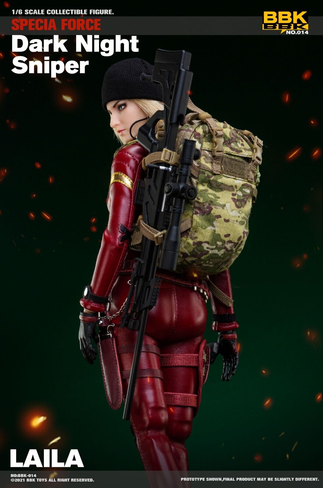 1:6 scale BBK Female Dark Night Sniper Laila Leg Panel for 12" Figures