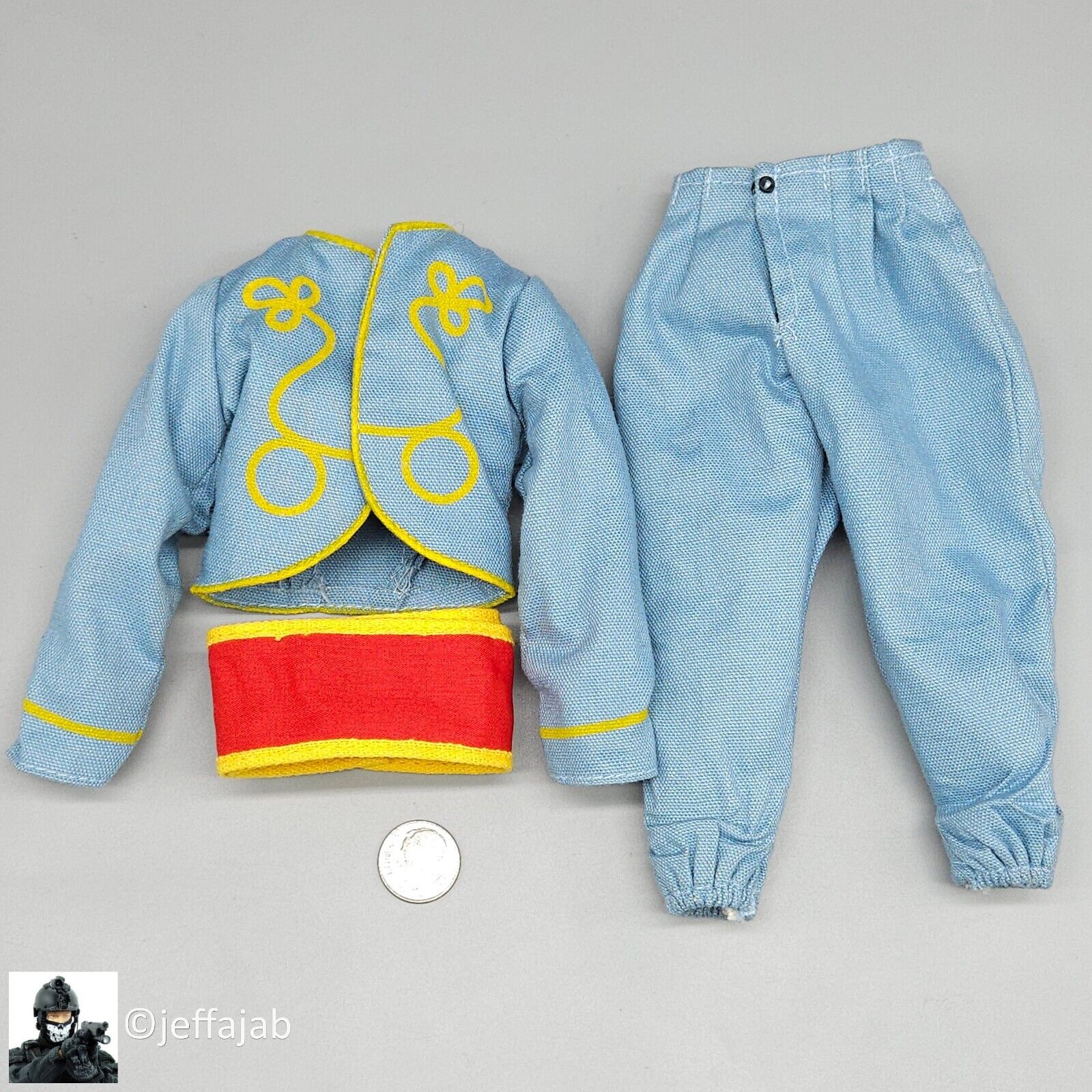 1:6 scale Sideshow Civil War Union Zouave Infantry Uniform & Sash for 12" Figure