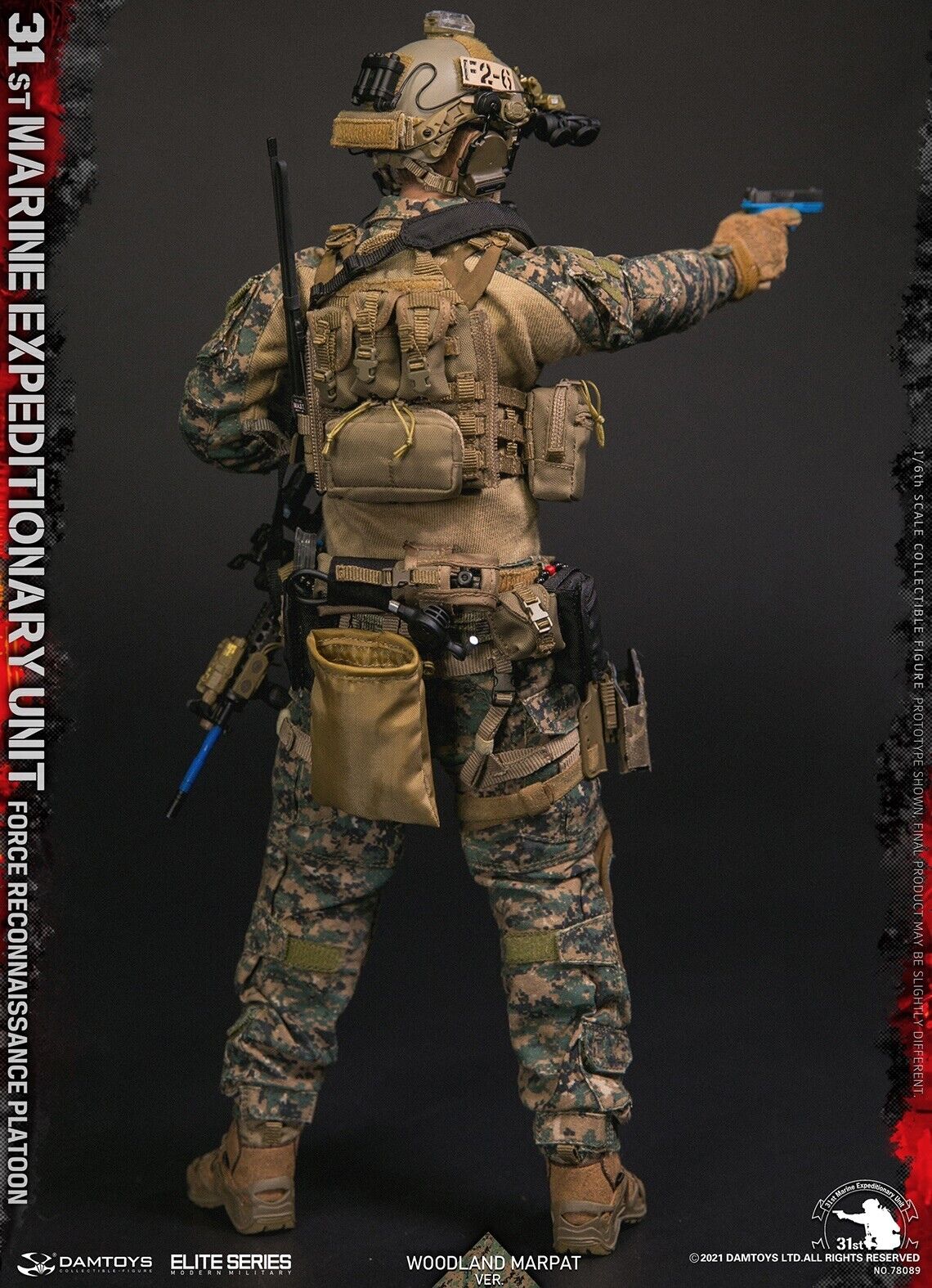 1:6 scale DamToys 31st MEU Force Reconnaissance Platoon Training PIstol
