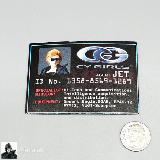 1:6 scale BBI Cy Girl Jet Collector ID Card for 12" Figures