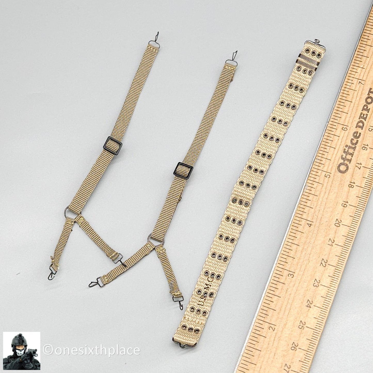 1:6 Facepool WWII USMC Snafu Belt w/ Suspenders for 12" Figures