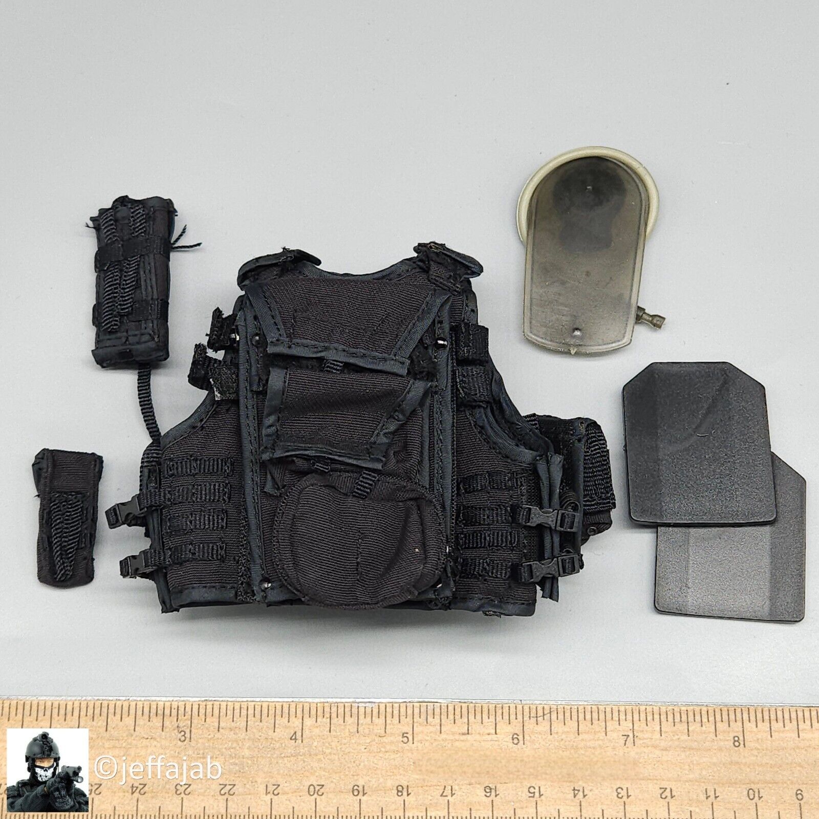 1:6 scale ACE Navy SEAL Black AWS CQB Vest for 12" Figures