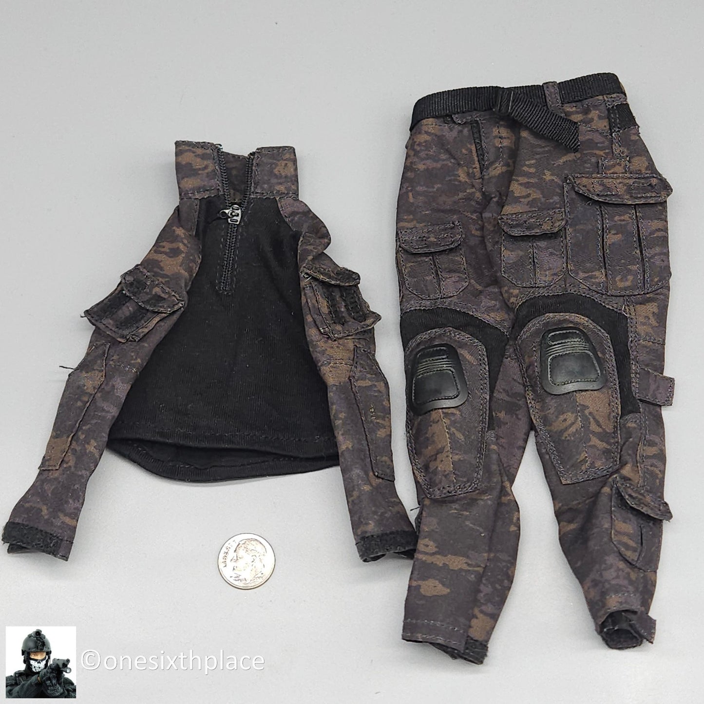 1:6 scale Mini Times Mens Black Multicam MCB Combat Uniform for 12" Figures