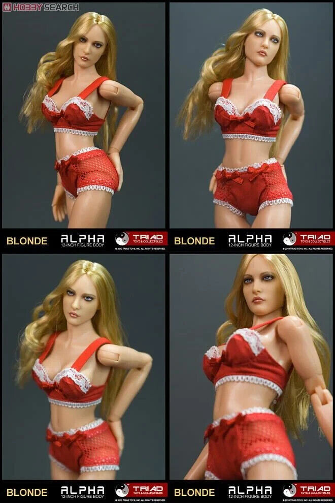 1:6 Triad Toys Caucasian Alpha Female Blond Hair Head Sculpt for 12" Figures