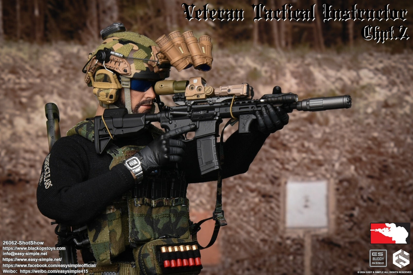 1:6 Easy & Simple Eotech Red Dot Rifle Sight Accessory for 12" Figures