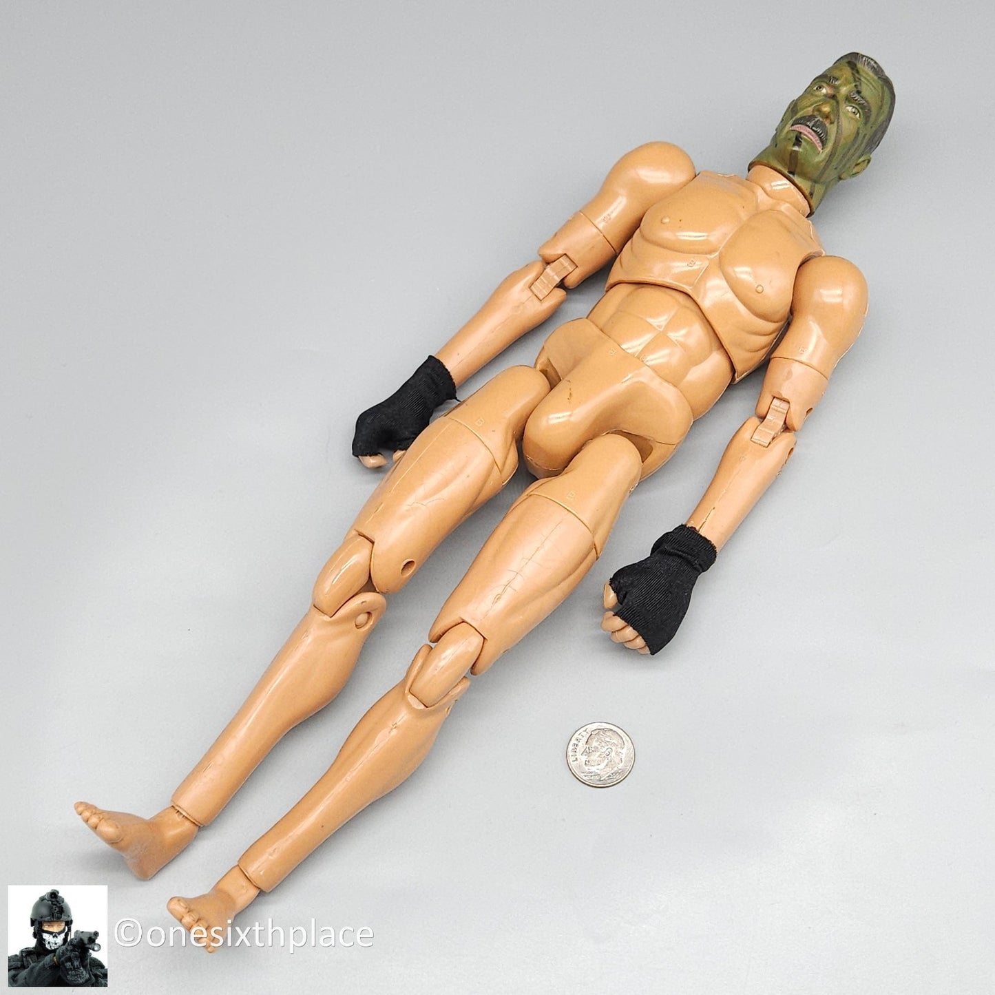 1:6 scale Ultimate Soldier Male Body w/ Camo Face & Fingerless Gloves 12" Figure