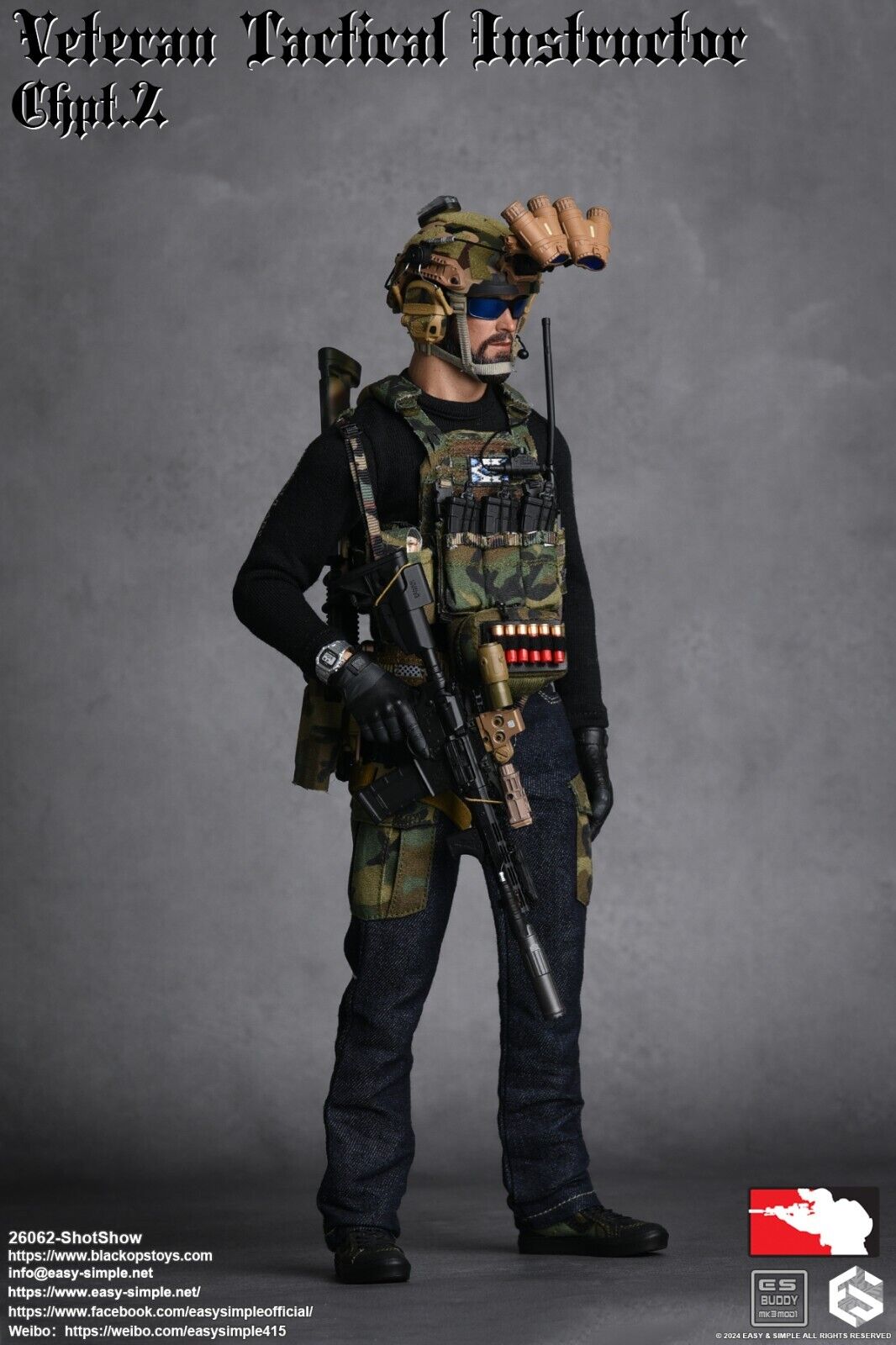 1:6 Easy & Simple Veteran Tactical Instructor Ch II SHOT Show Radio w/ Headset