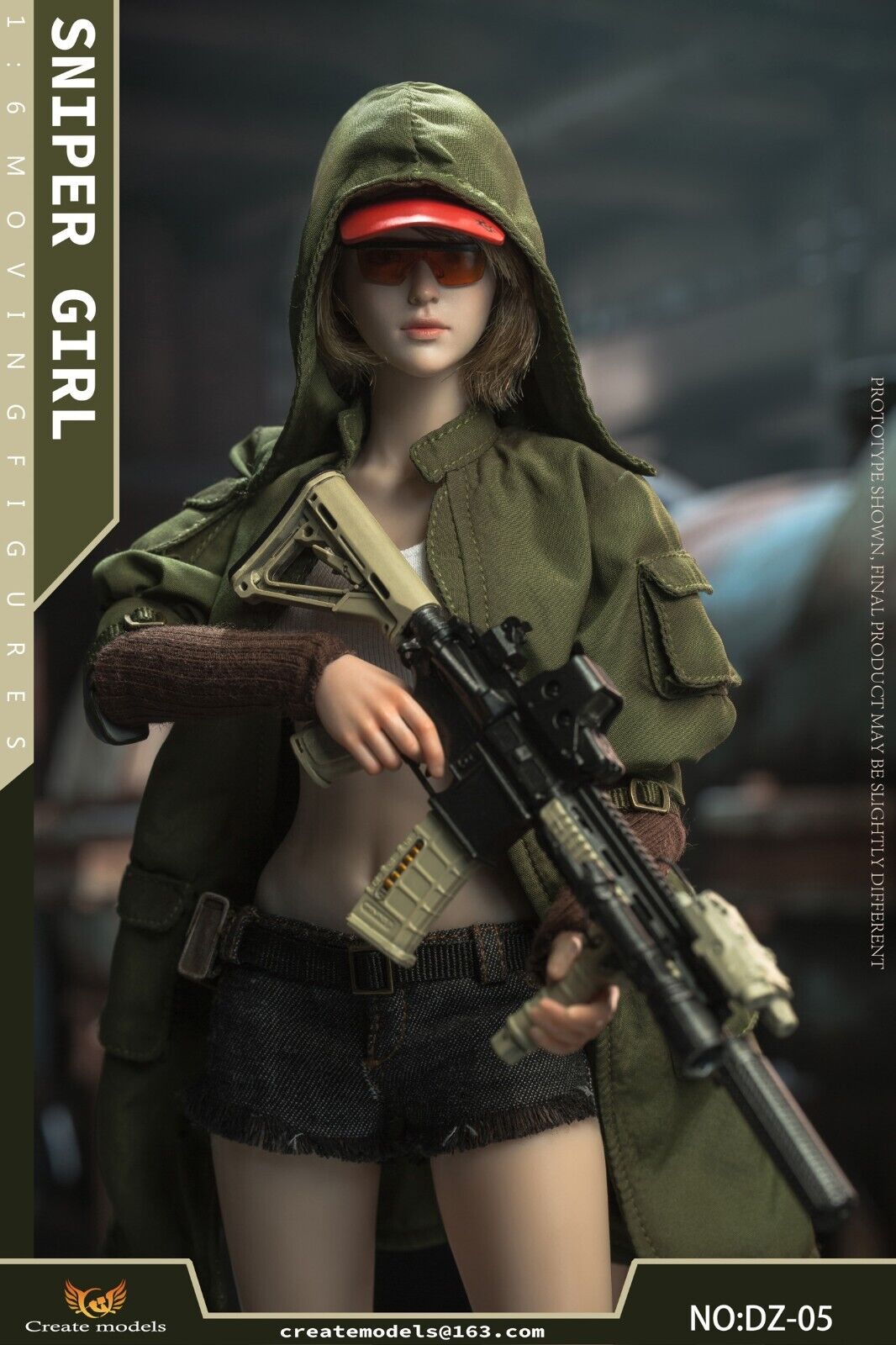 1:6 scale Create Models Sniper Girl Songbird Female Green Gloved Hands