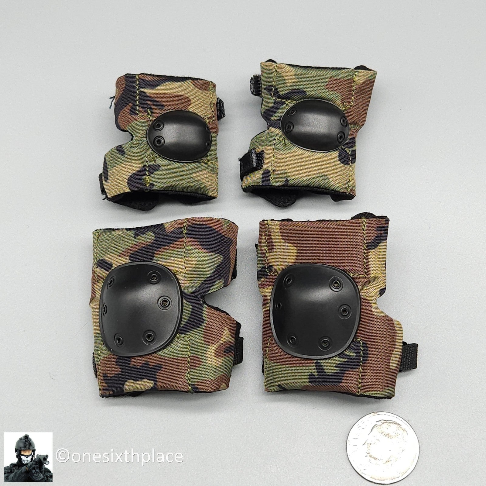 1:6 scale DamToys 75th Ranger Regiment Airborne Woodland Knee & Elbow Pads