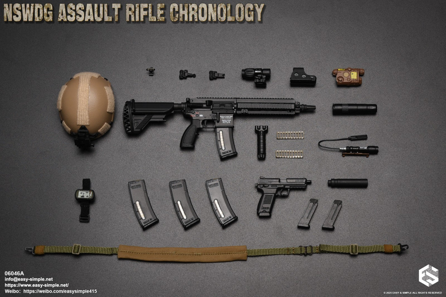 1:6 Easy & Simple NSWDG Assault Rifle Chronology Set A for 12" Figures 06046A