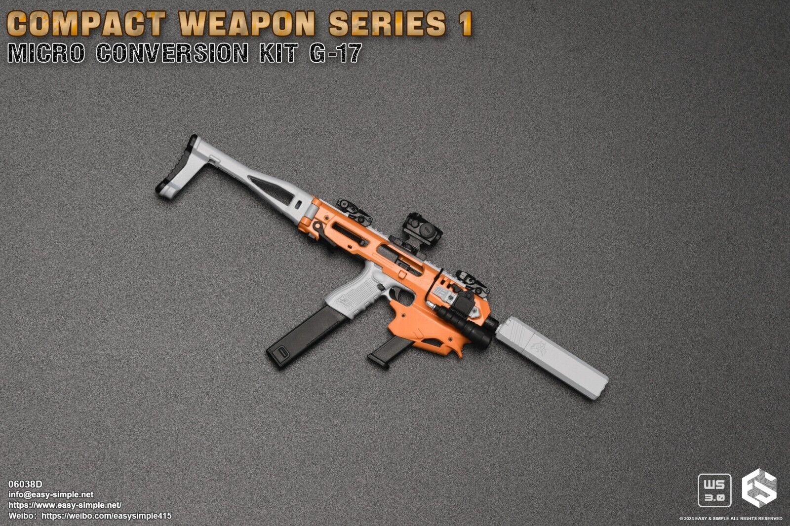 1:6 scale Easy & Simple Compact Weapons #1 - Micro Conversion Set D Orange PDW