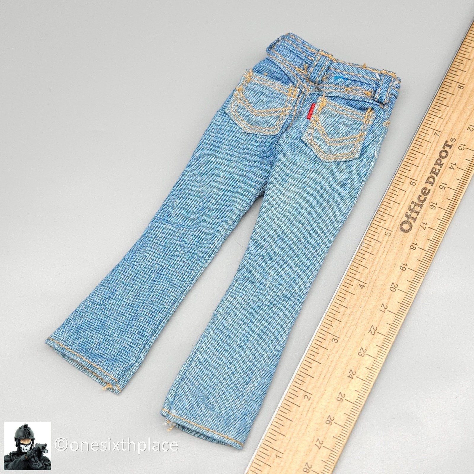 1:6 scale Dragon Dectective Chow Mens Blue Jeans Pants for 12" Figures Vietnam