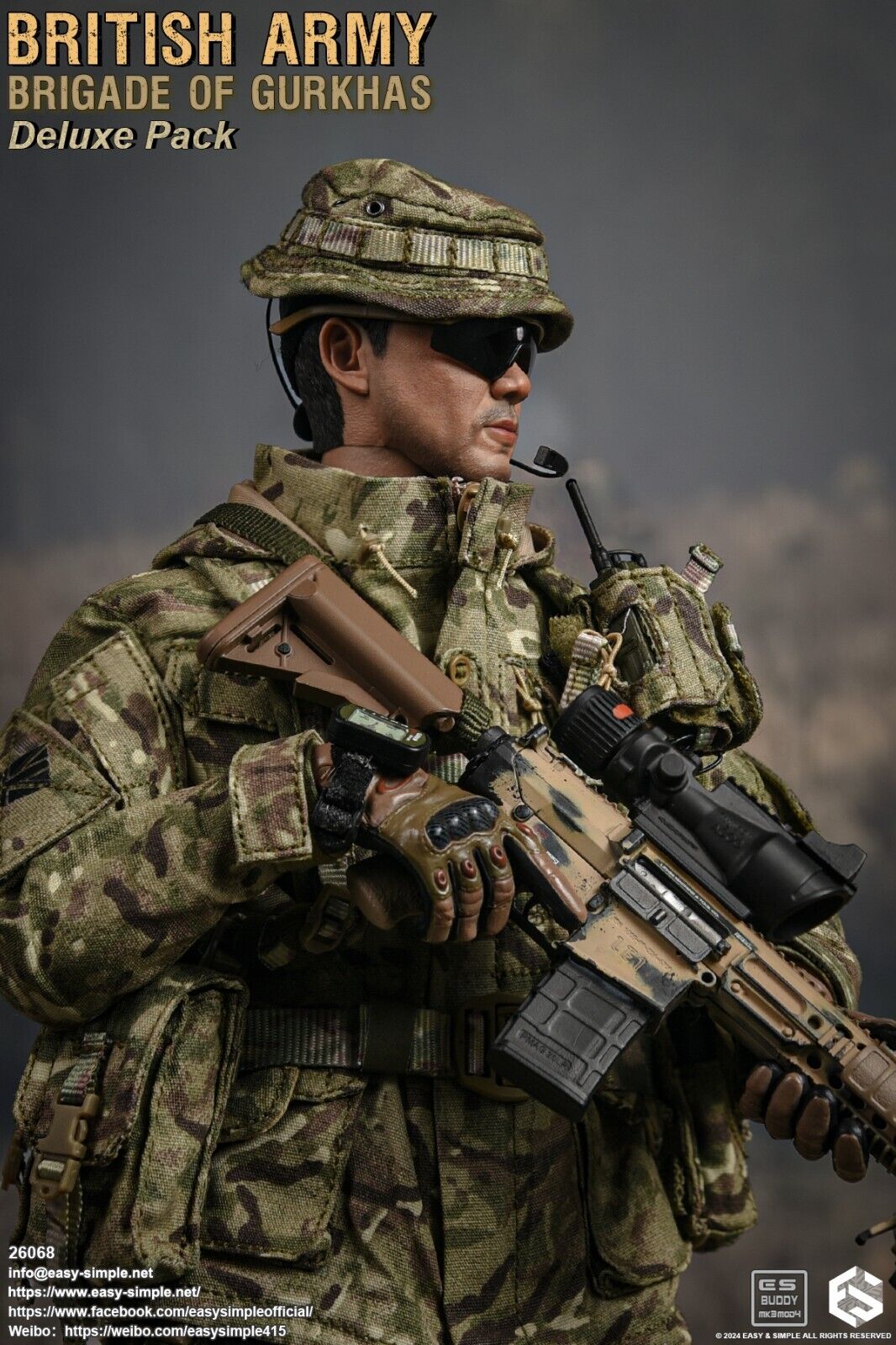 1:6 scale Easy & Simple British Army Brigade of Gurkhas Tan Sunglasses