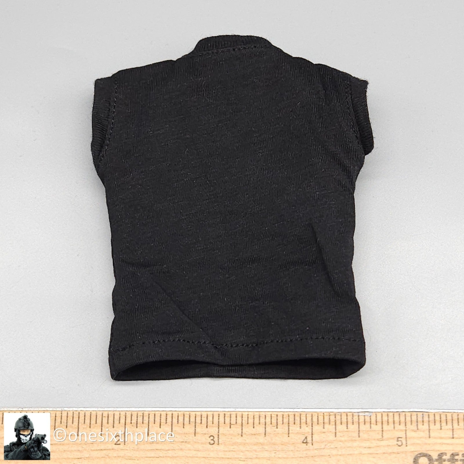 1:6 scale Mens Black Padded Sleeveless T-Shirt for 12" Figures