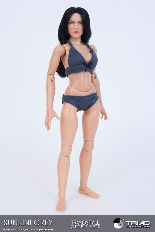 1:6 Triad Toys Sunkini Female Gray Bikini Set for 12" Figures