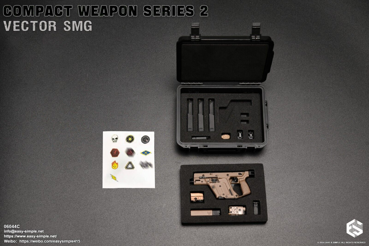 1:6 scale Easy & Simple Compact Weapons Series 2 Vector SMG Set C for 12" Figure