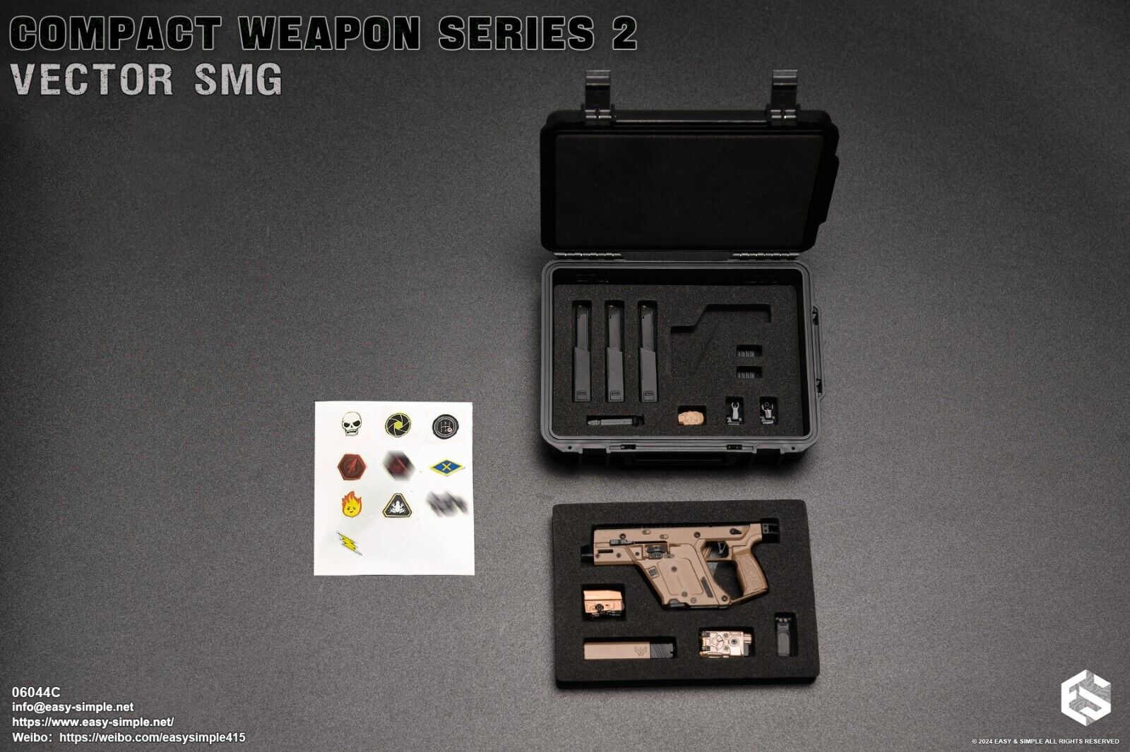 1:6 scale Easy & Simple Compact Weapons Series 2 Vector SMG Set C for 12" Figure