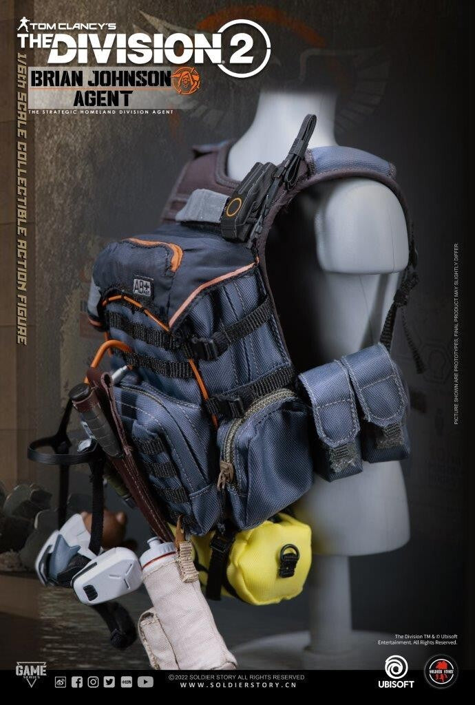 1:6 Soldier Story The Division 2 Agent Brian Johnson Dark Zone Bag Buttpack
