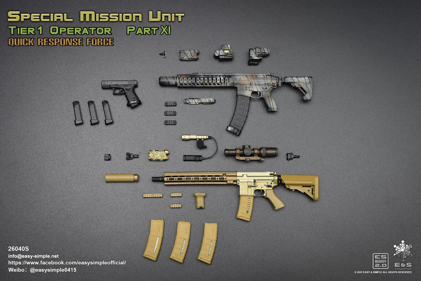 1:6 Easy & Simple Quick Response Force 40 Round Rifle Ammo Mag for 12" Figures